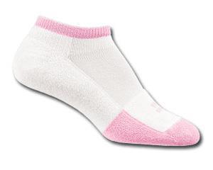 Thorlo Thin Cushion Micro-Mini Crew Tennis Socks (1 Pair) - White/Pink - main image