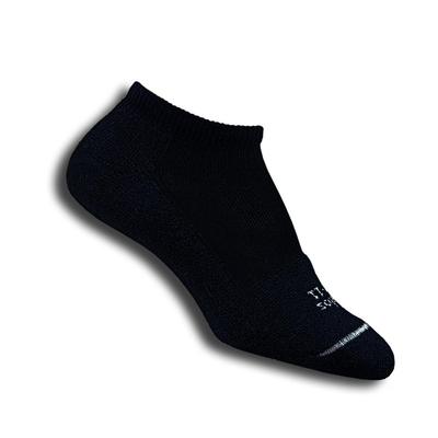 Thorlo Thin Cushion Micro-Mini Crew Tennis Socks (1 Pair) - All Sizes (Black) - main image