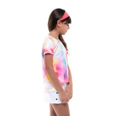 Lucky in Love Girls Techno Star Short Sleeve Tee - Multicolour