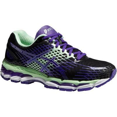 Asics Womens GEL-Nimbus 17 Running Shoes - Onyx/Purple/Mint ...