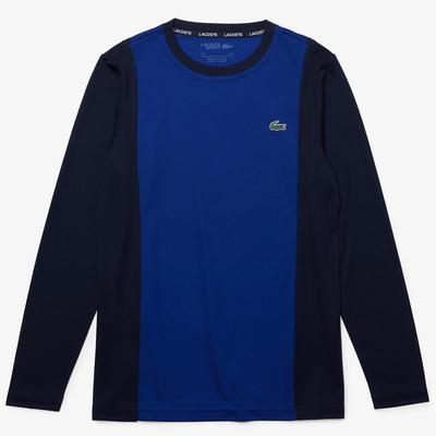 Lacoste Mens Sport Colourblock Long-Sleeve T-Shirt - Navy/White - main image
