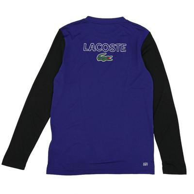 Lacoste Mens Sport Colourblock Long-Sleeve T-Shirt - Navy/White - main image