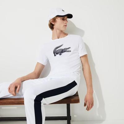 Lacoste Mens 3D Print T-Shirt - White/Navy Blue - main image