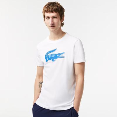 Lacoste Mens 3D Print T-Shirt - White/Blue