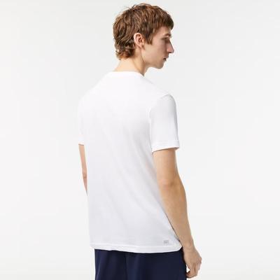 Lacoste Mens 3D Print T-Shirt - White/Blue