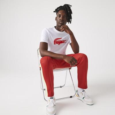 Lacoste Mens 3D Print T-Shirt - White/Red - main image