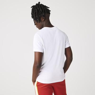 Lacoste Mens 3D Print T-Shirt - White/Red - main image