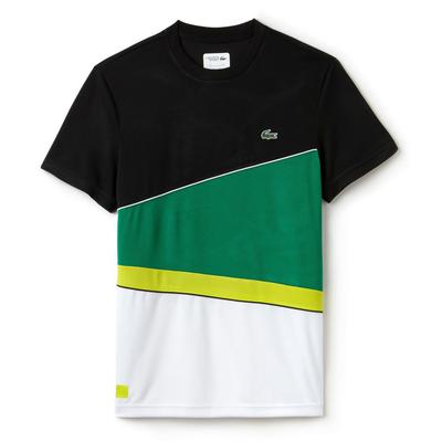 Lacoste Sport Mens Tennis Colourblock T-Shirt - Black/Green/White - main image