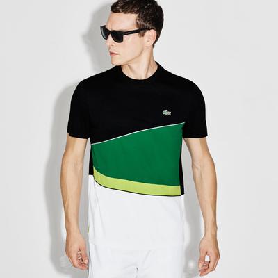 Lacoste Sport Mens Tennis Colourblock T-Shirt - Black/Green/White - main image