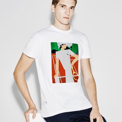 Lacoste Mens Roland Garros Tennis Tee - White - main image