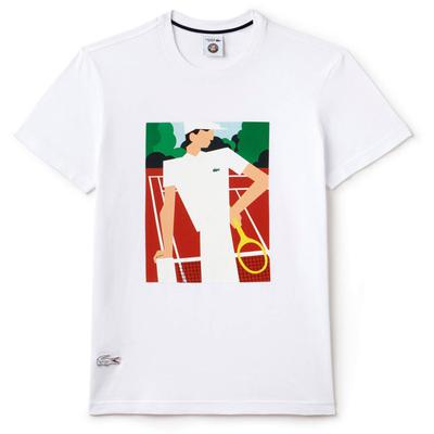 Lacoste Mens Roland Garros Tennis Tee - White - main image