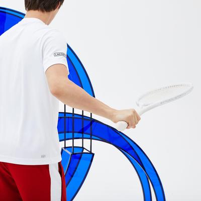Lacoste Sport Mens Colorblock Pique Djokovic Tee - White/Red/Black - main image