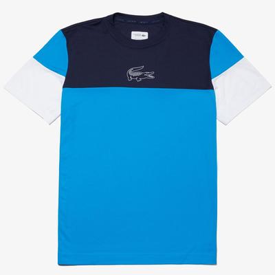 Lacoste Mens Colourblock Tech Pique T-Shirt- Navy Blue/Blue Marine/White - main image