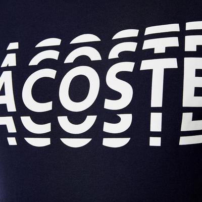 Lacoste Mens Sport Printed Cotton Blend T-Shirt - Navy Blue/White - main image