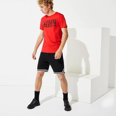 Lacoste Mens Sport Printed Cotton Blend T-Shirt - Red/Black - main image
