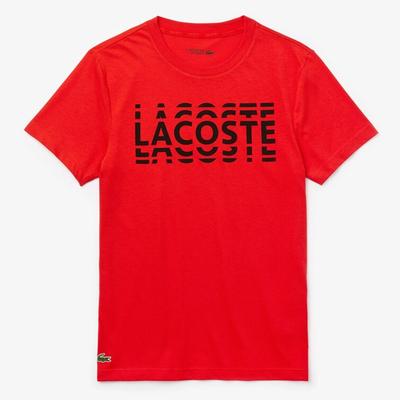 Lacoste Mens Sport Printed Cotton Blend T-Shirt - Red/Black - main image