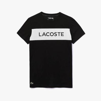 Lacoste Mens Sport Printed Breathable T-Shirt - Black/White