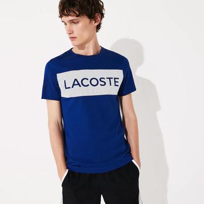 Lacoste Mens Sport Printed Breathable T-Shirt - Blue/White - main image