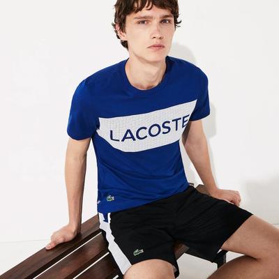 Lacoste Mens Sport Printed Breathable T-Shirt - Blue/White - main image