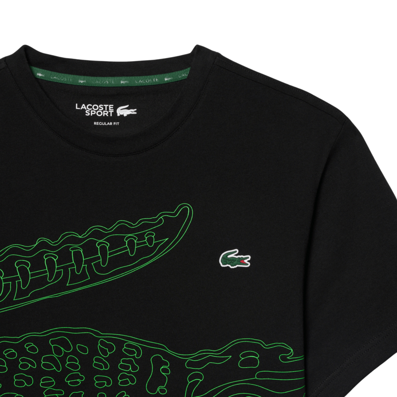 Lacoste Ultra Dry Crocodile Print Sport T-Shirt - Black - main image