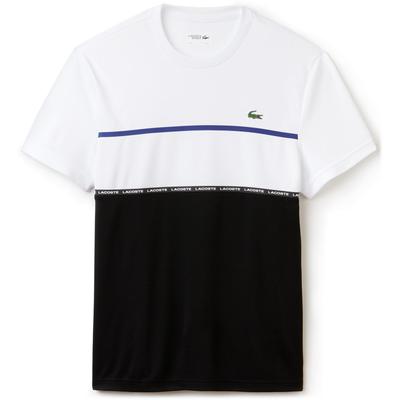 Lacoste Sport Mens Colourblock Technical Pique T-Shirt - White/Black - main image