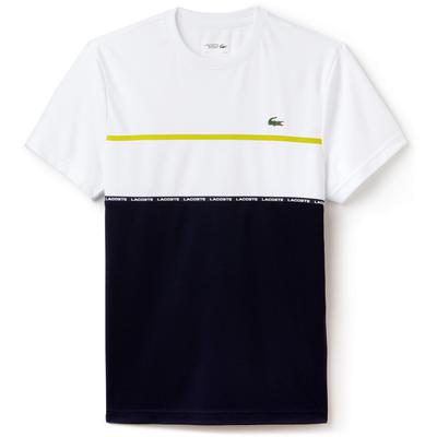 Lacoste Sport Mens Colourblock Technical Pique T-Shirt - White/Navy - main image