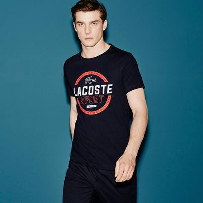 Lacoste Sport Mens Jersey Tennis Tee - Navy/Red - main image