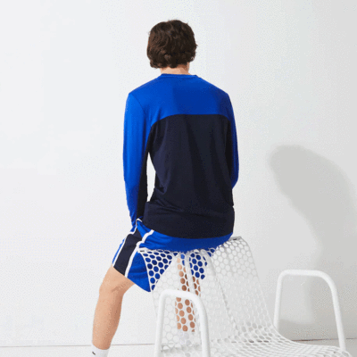 Lacoste Mens Breathable Tennis Long Sleeve Top - Blue/Navy Blue - main image