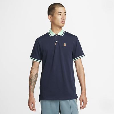 Nike Mens Slim-Fit Polo - Obsidian/Mint Foam - main image