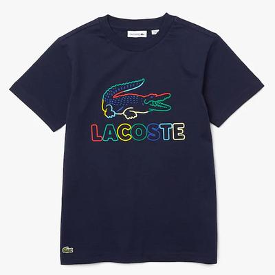 Lacoste Boys Crew Neck Print T-Shirt - Navy - main image