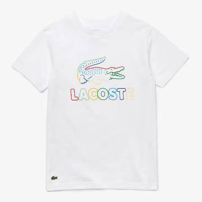 Lacoste Boys Crew Neck Print T-Shirt - White - main image