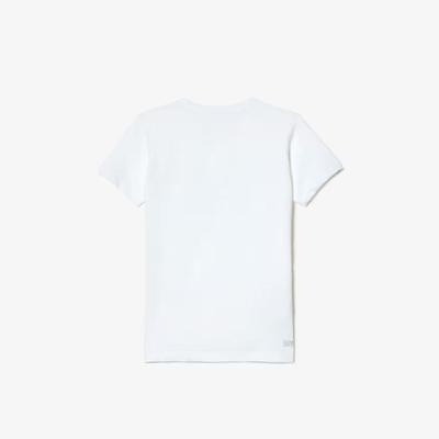 Lacoste Boys Croc T-Shirt - White/Green