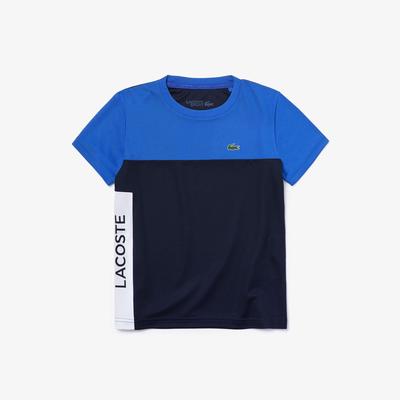 Lacoste Boys Sport Colourblock T-Shirt - Blue/Navy Blue/White - main image