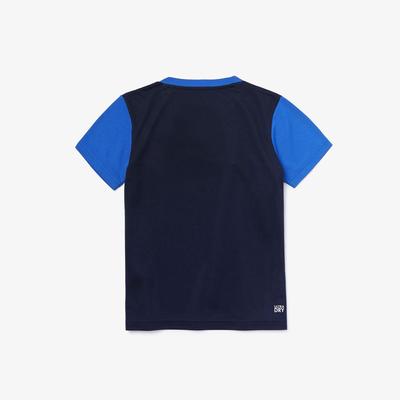 Lacoste Boys Sport Colourblock T-Shirt - Blue/Navy Blue/White - main image