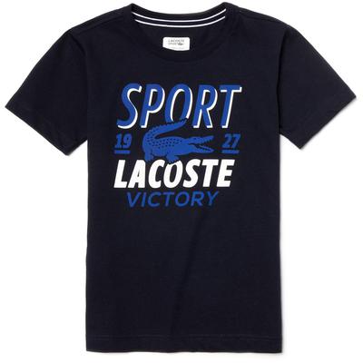 Lacoste Sport Boys Short Sleeve Crew Tee - Navy - main image