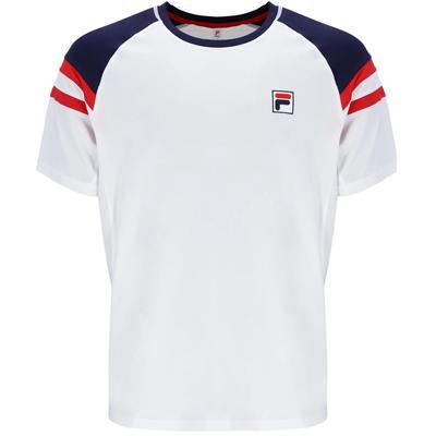 Fila Mens Heritage Short Sleeved Top - White - Tennisnuts.com