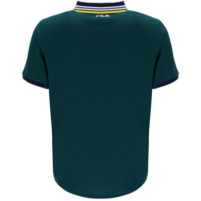 Fila Mens Heritage Short Sleeve Solid Polo - Teal
