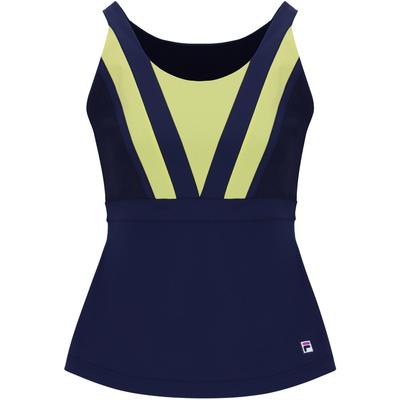 Fila Womens Alley Halter Tank Top - Fila Navy/Limoncellol - main image