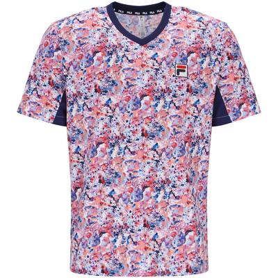 Fila Mens Solar Power Short Sleeved Speed V-Neck Top - Splash Power - main image