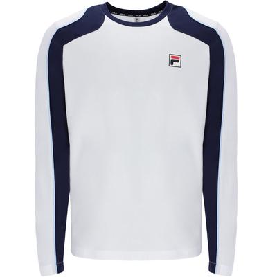 Fila Mens Long Sleeve Crew Sweatshirt - White/Fila Navy - main image