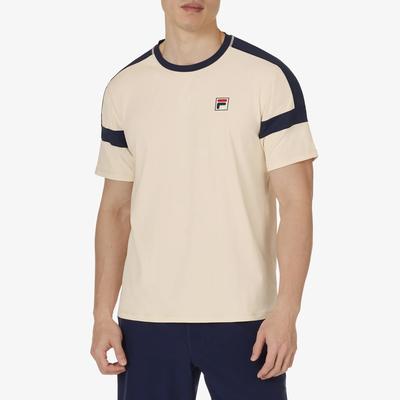 Fila Mens Pro Heritage Pin Stripe Short Sleeved T-Shirt - Ecru/Fila Navy - main image