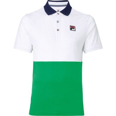 Fila Mens Heritage Colourblock Polo - White/Green - main image