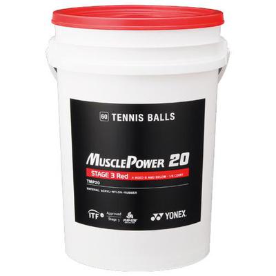 Yonex Muscle Power 20 Red Junior Tennis Ball Bucket (5 Dozen)