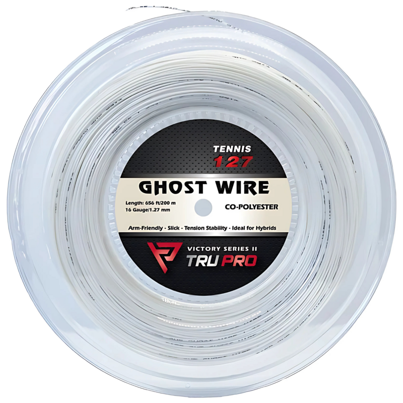 Tru Pro Ghost Wire 16 1.27 200m Tennis String Reel - White - main image