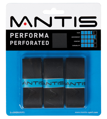 Mantis Performa Perforated Overgrips - Black (Pack of 3) - main image