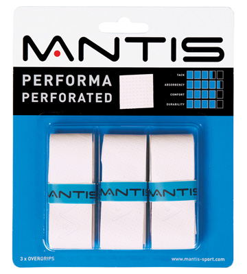 Mantis Performa Perforated: Pack of 3 Overgrips (White)
