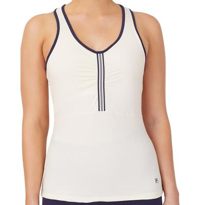 Fila Womens Racer Back Tank - Ecru/Navy - main image