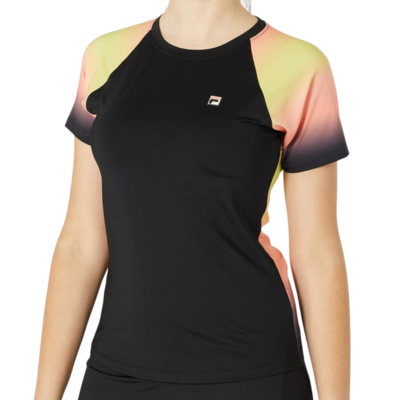 Fila Womens Backspin Short Sleeve T-Shirt - Black/Sunset - main image