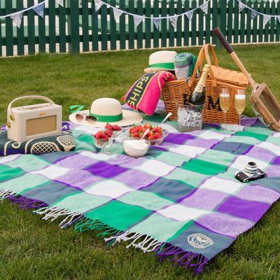 Christy Wimbledon Supersoft Throw - Purple/Green - main image