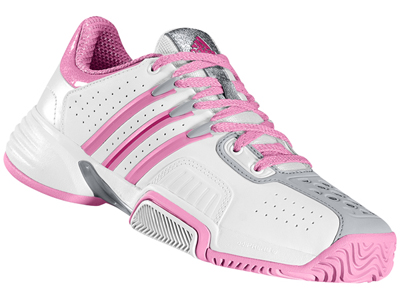 Adidas Kids Barricade Team Junior Tennis Shoes - White/Pink - main image